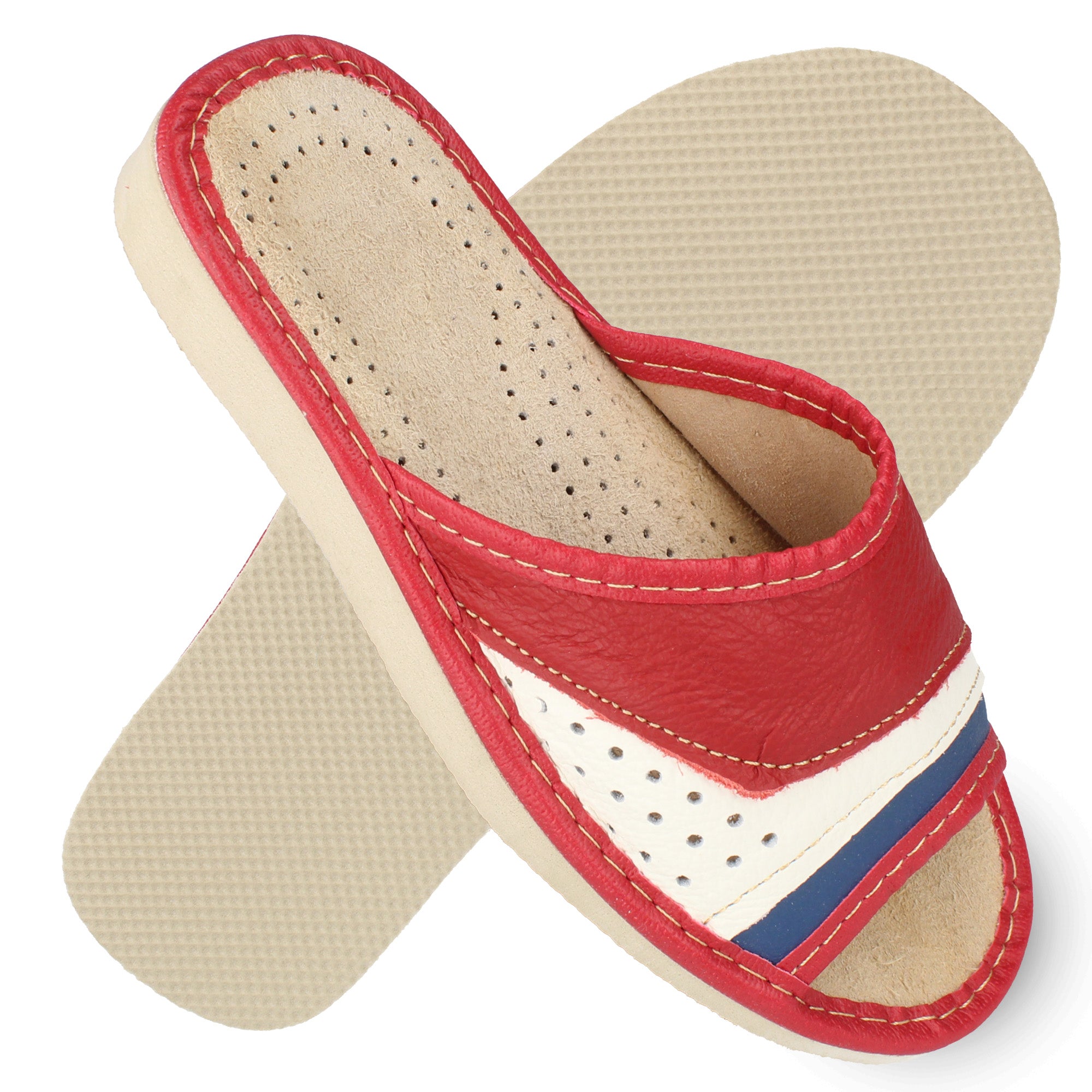 Alavus filsko® Damen Leder Pantoletten offen HausSchuhe-Design