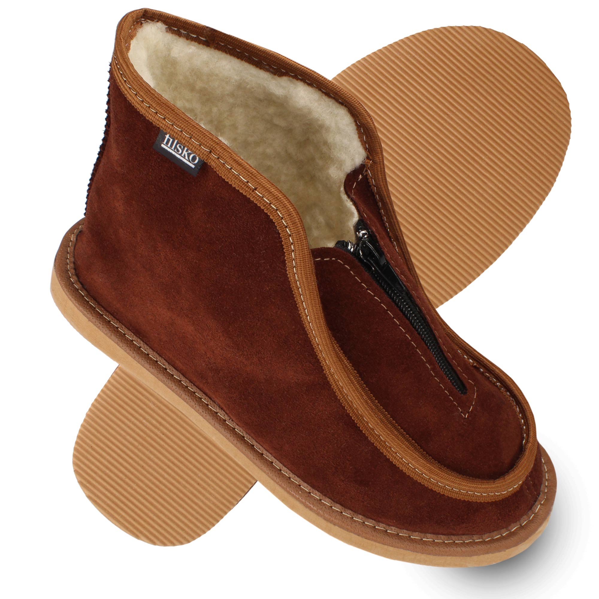 Skier filsko® Veloursleder Hüttenschuhe 36-50 HausSchuhe-Design