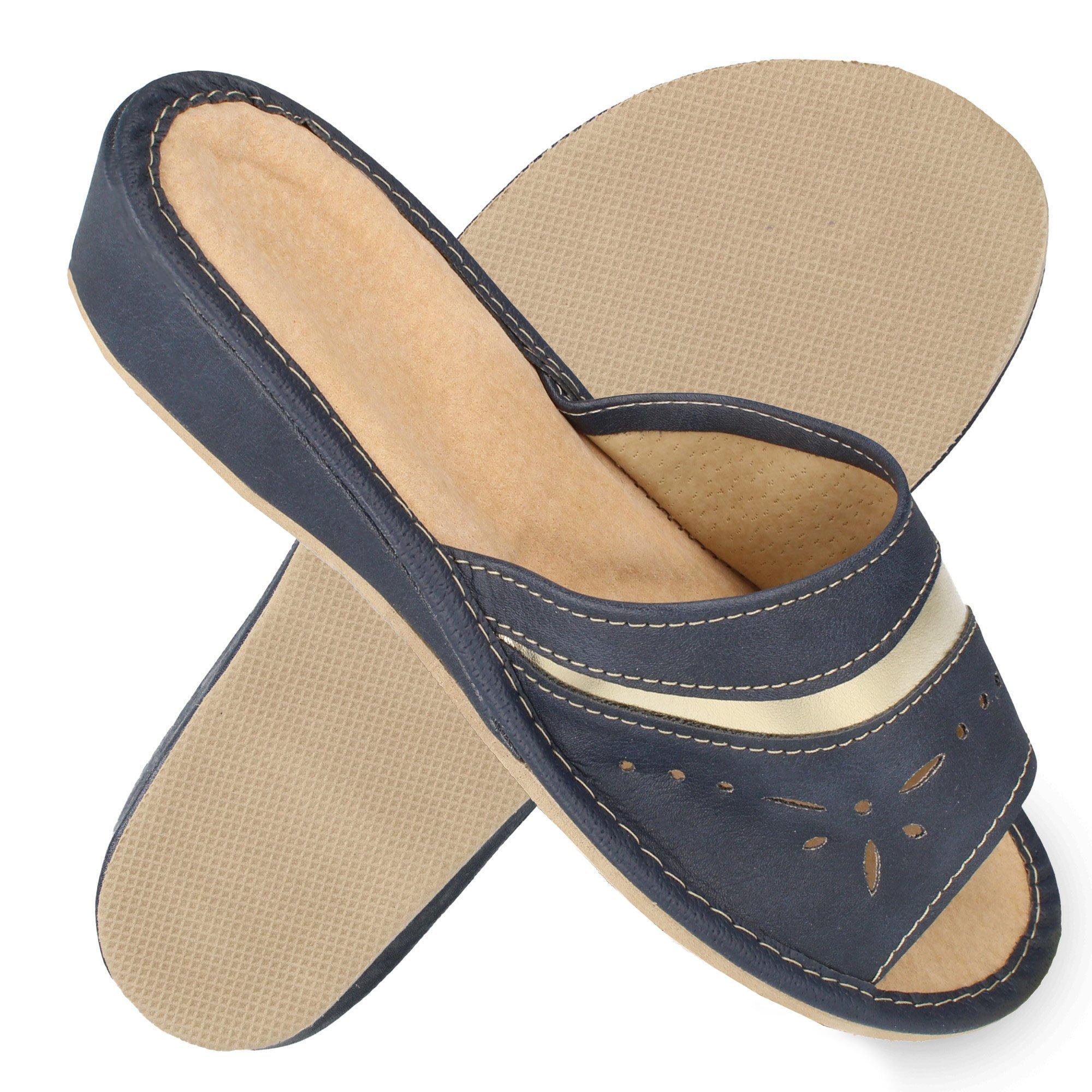 Opatija filsko® Damen Sommerhausschuhe Blau