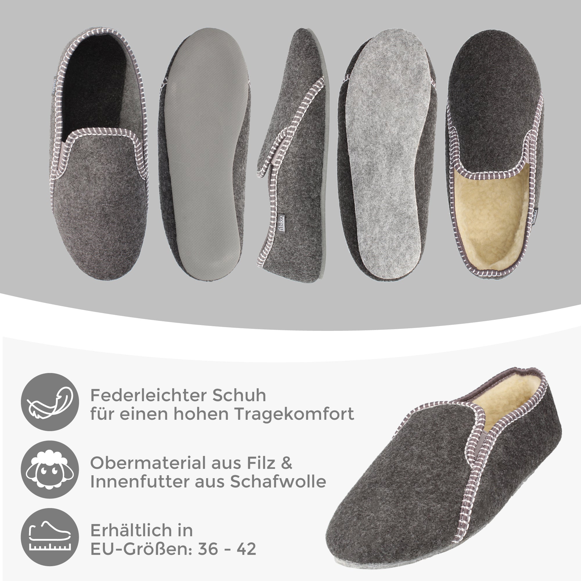 Balk filsko® Hausschuhe Gefüttert
