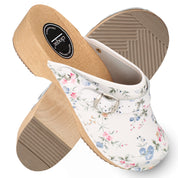 Wittdün cloque® Damen Clogs, Sandalen Bunte Blumen