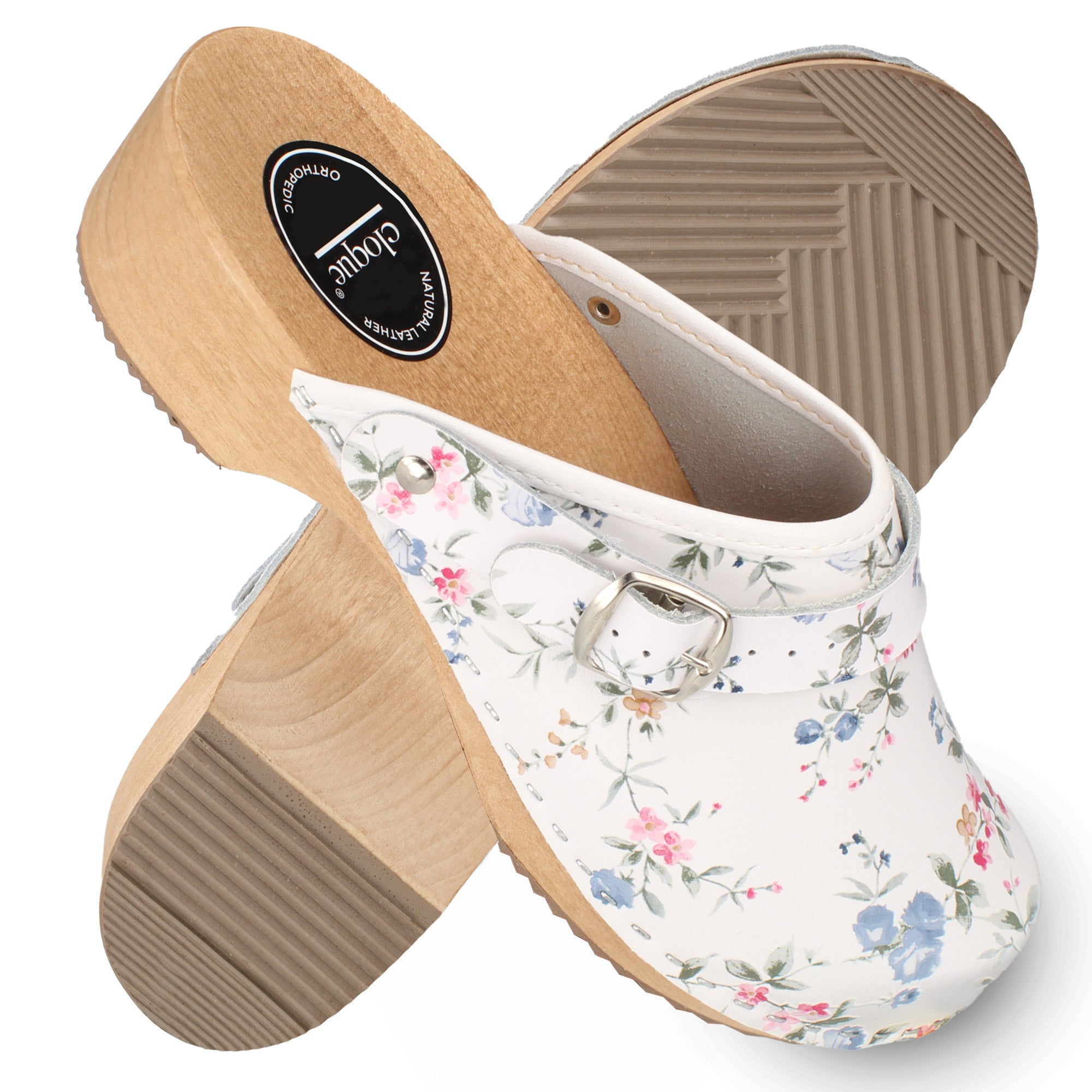 Wittdün cloque® Damen Clogs, Sandalen Bunte Blumen