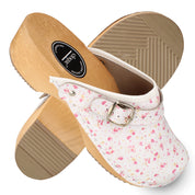 Wittdün cloque® Damen Clogs, Sandalen Rosa Blumen