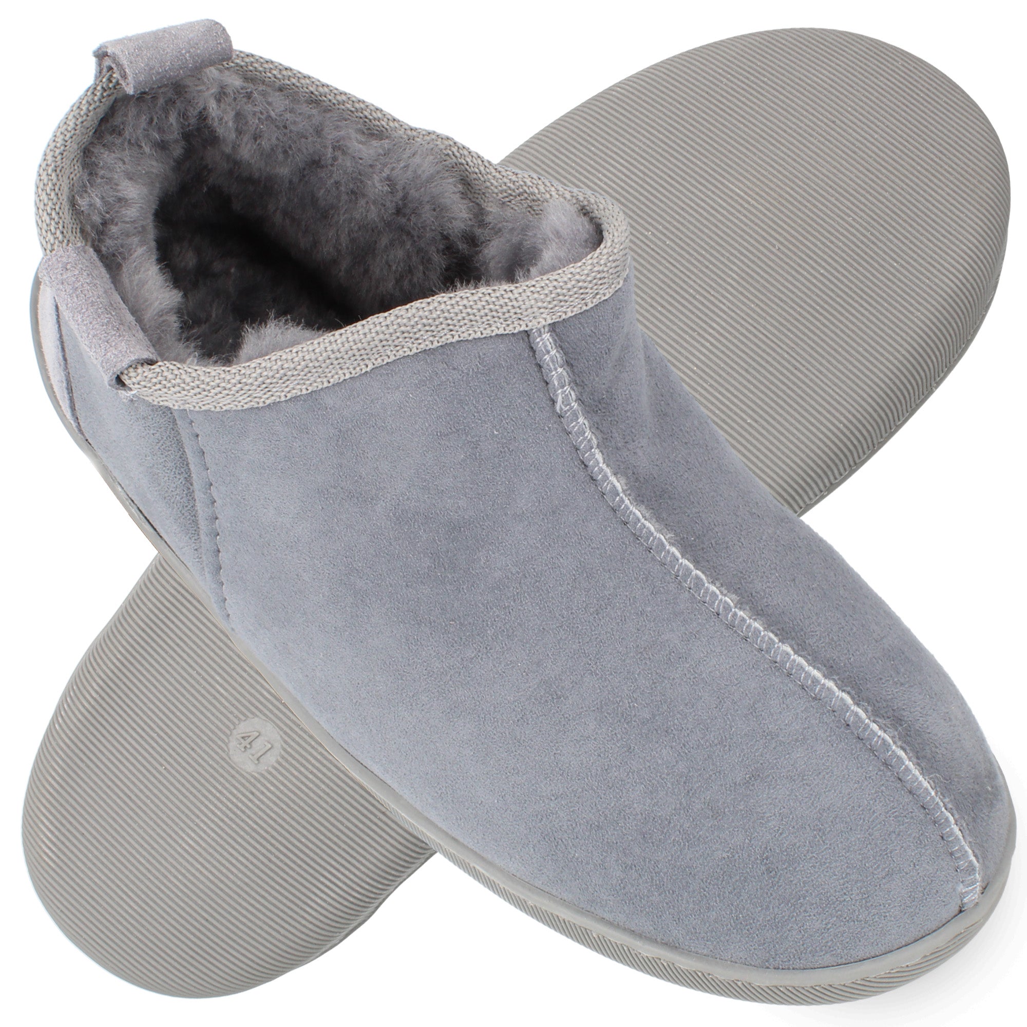 Lambskin Pantoffel Fell Fellhof Fell Hausschuhe Grau Fellhof