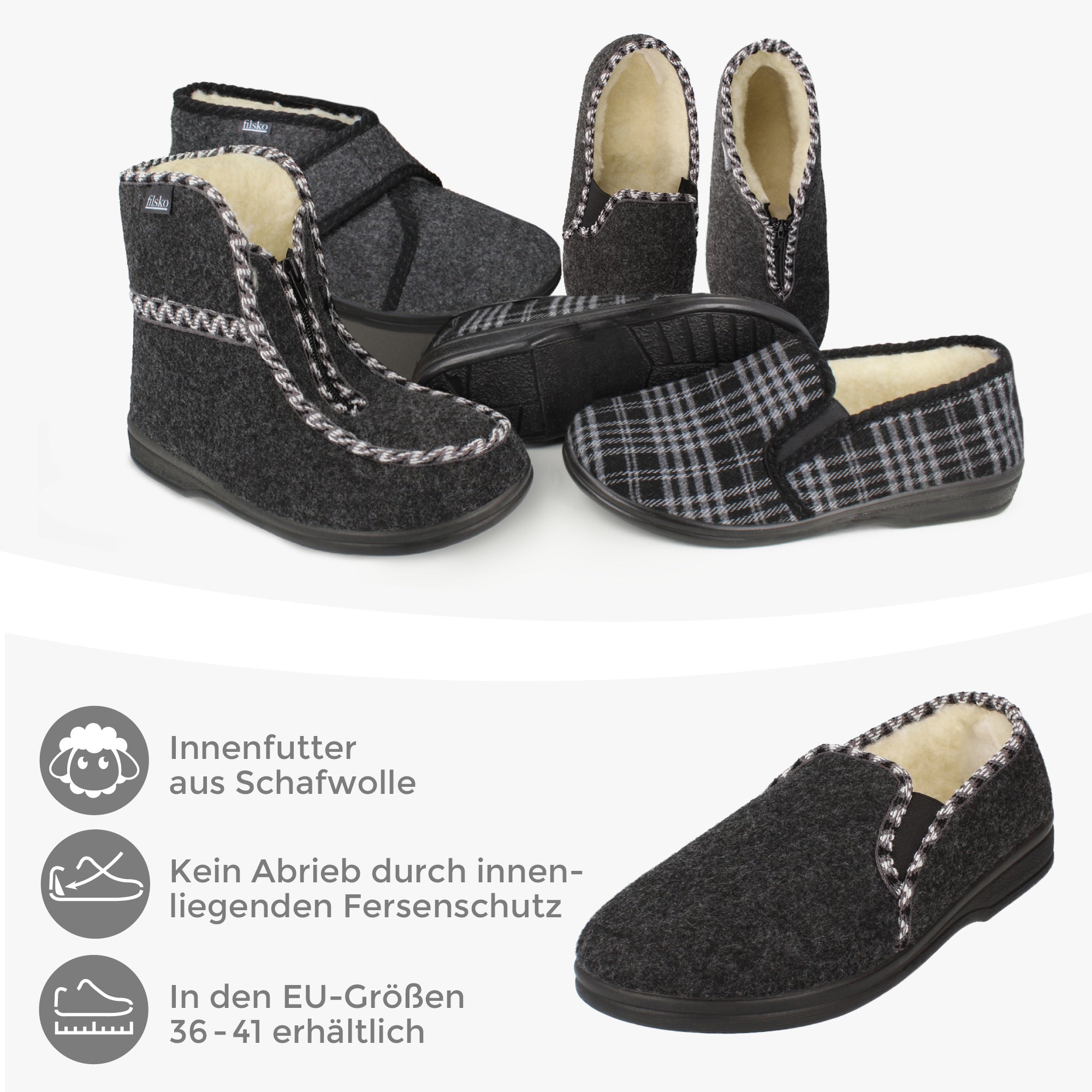 Vemdalen Damen filsko® Damen Winterhausschuhe