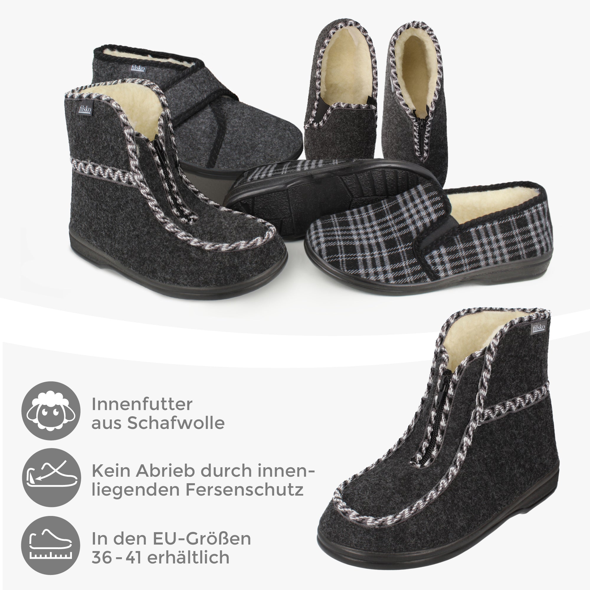 Medle filsko® Damen Winterhausschuhe